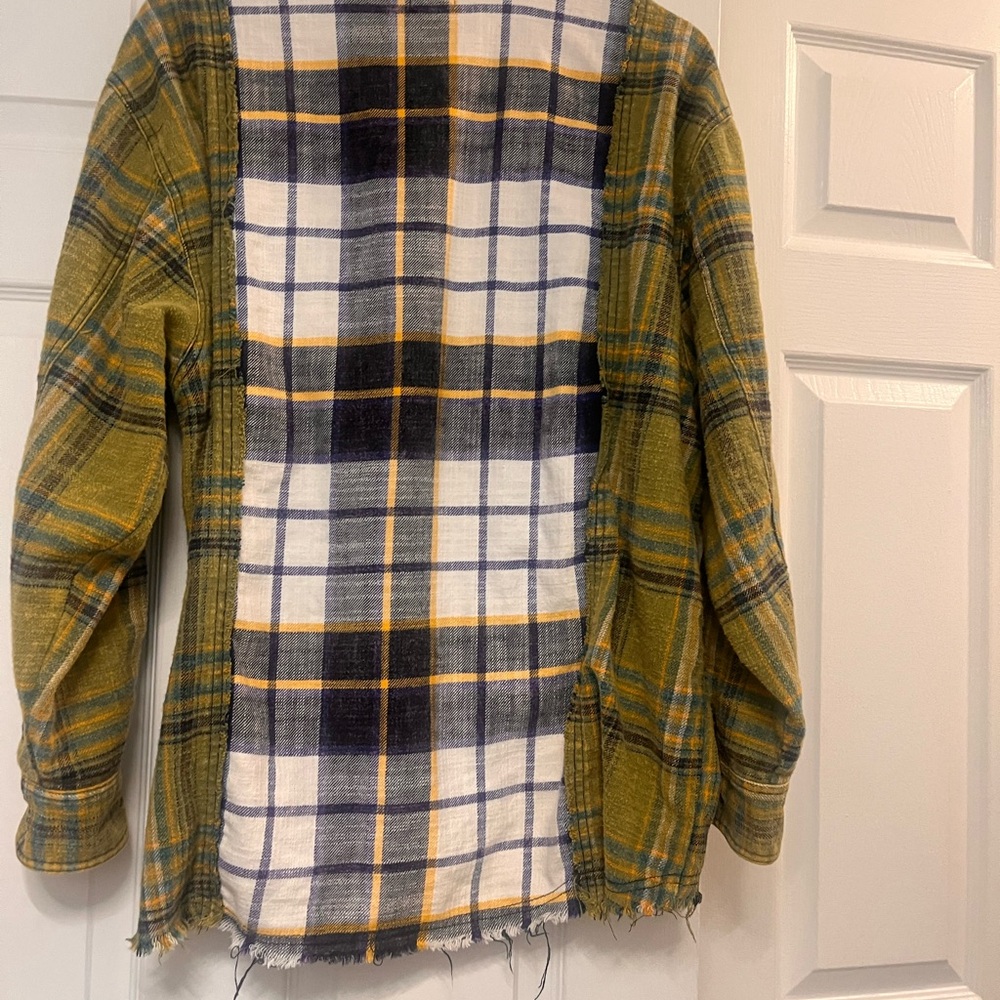 BDG Mixed Plaid Button-Down Shirt Jacket in Olive, Mustard & Brown - Picture 6 of 10